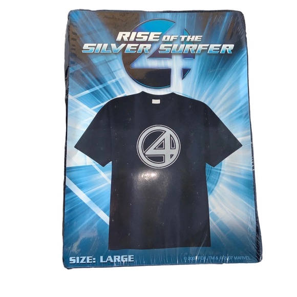 NEW Rise Of The Silver Surfer  2007 Promo T-Shirt Size Large Marvel Fantastic 4 - Picture 1 of 5